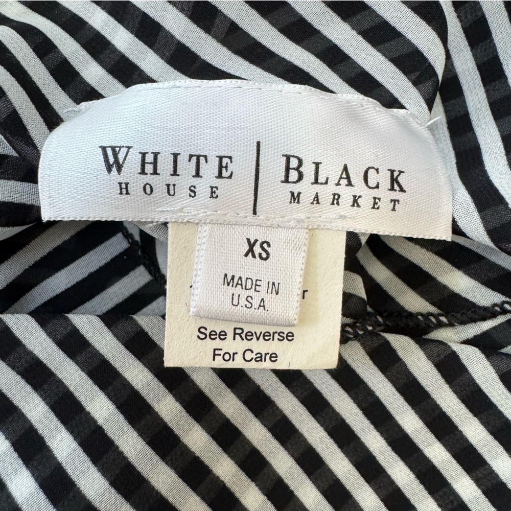 White House Black Market Drape Neck Long Sleeve Stripe Blouse - Picture 10 of 12